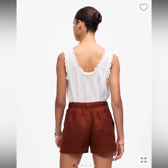 NWT Madewell Rust Women's Drawstring Linen Shorts - L - 10 / 12 - Picture 4 of 8